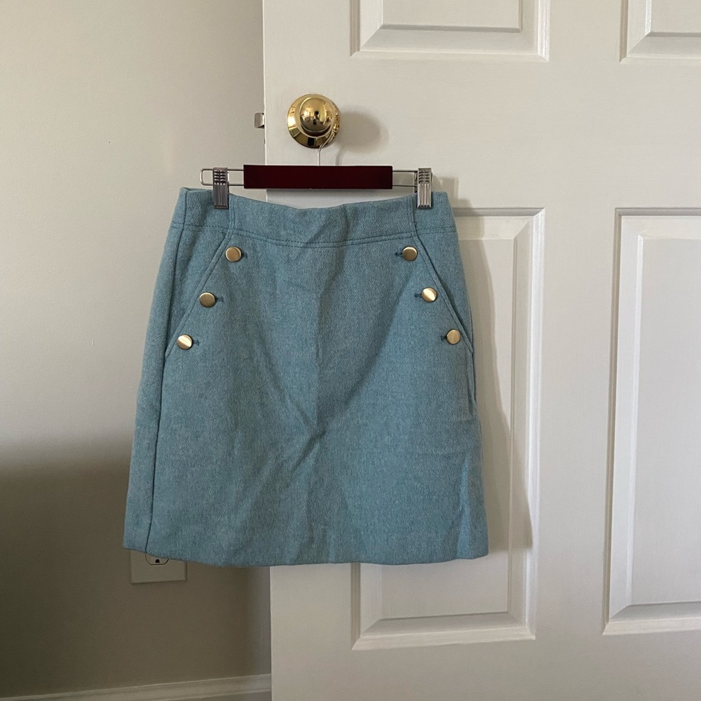 LOFT Light Blue Wool Blend Skirt 00P